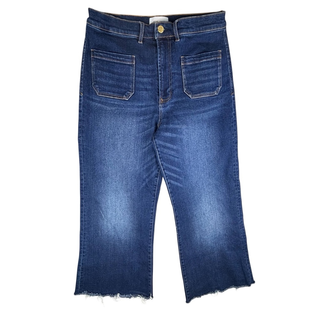 Dear John Jeans Womens‎ 31 Blue High Rise Wide Leg Ankle Fray Hem Trouser
